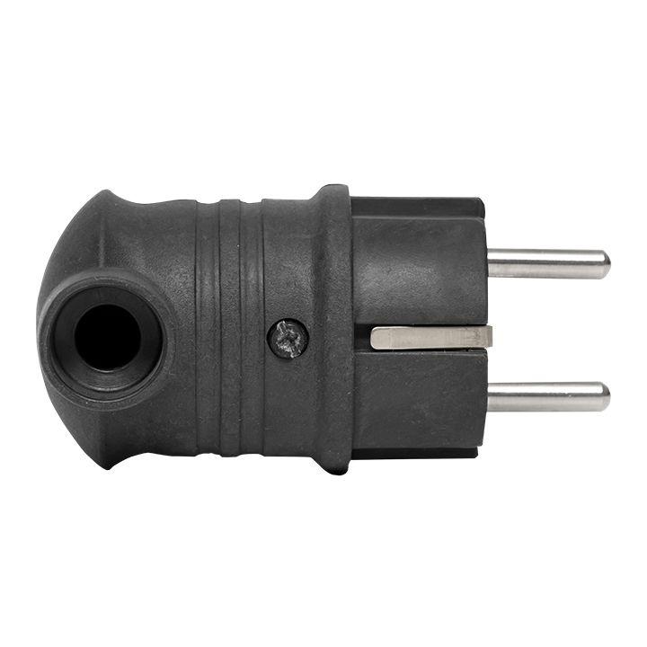 Вилка угловая каучуковая 230В 2P+PE 16A IP44 EKF PRO |  RPS-017-16-230-44-r |  EKF