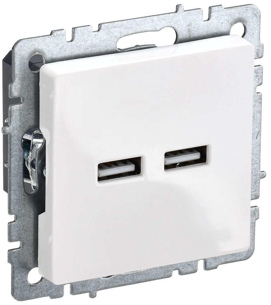 BRITE Розетка USB A+A 3,1А РЮ10-1-БрБ белый | BR-U21-D31-K01 | IEK