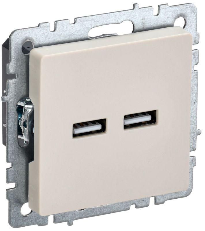 BRITE Розетка USB A+A 3,1А РЮ10-1-БрКр бежевый | BR-U21-D31-K10 | IEK