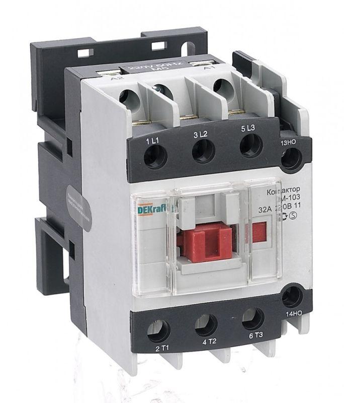 Контактор 32А 220В АС3 1НО+1НЗ КМ-103  | 22123DEK | DEKraft
