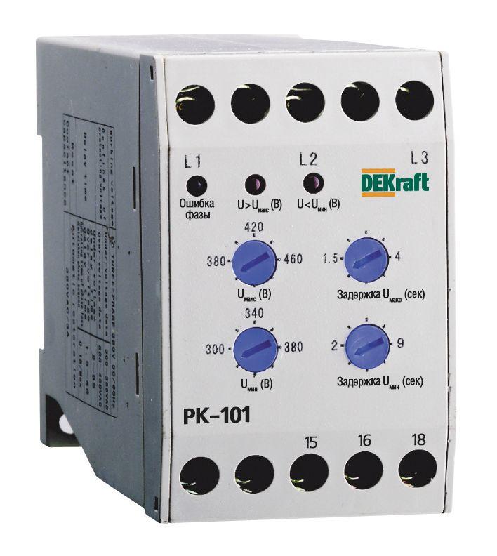 Реле контроля фаз 380В тип 01 серии РК-101  | 23300DEK | DEKraft