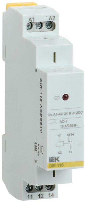 Промежут. реле.OIR 1 конт (16А). 24 В AC/DC | OIR-116-ACDC24V | IEK