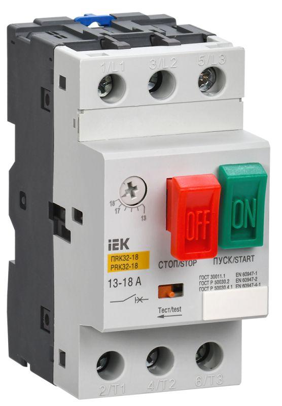 Пускатель ручной кнопочный ПРК32-18 In=18A Ir=13-18A Ue 660В | DMS11-018 | IEK