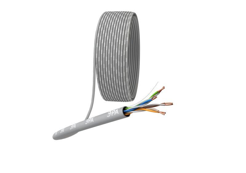 ЭРА Кабель витая пара U/UTP 4x2x24 AWG Cat5e CU PVC 305м | Б0044429 | ЭРА