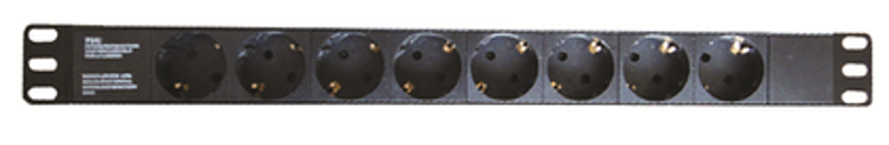 Блок розеток для 19" шкафов, 8 розеток Schuko | R519SH8 | DKC