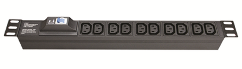 Блок розеток для 19" шкафов, 8 розеток IEC60320 С13, с автоматом защиты1Р | R519IEC8CBC14 | DKC