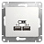 Glossa Белый USB Розетка, 5В/2100мА, 2х5В/1050мА, механизм | GSL000133 | SE