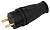 Вилка каучуковая c заземлением 16А IP44 прямая черная VX10-B-IP44 | Б0055414 | ЭРА