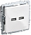 BRITE Розетка USB A+A 3,1А РЮ10-1-БрБ белый | BR-U21-D31-K01 | IEK