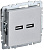 BRITE Розетка USB A+A 3,1А РЮ10-1-БрА алюминий | BR-U21-D31-K47 | IEK